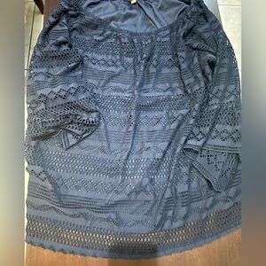 Cocomo Deep Blue Knit Top with flare sleeves